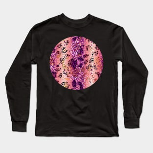 Colourful gradient unique flowers leopard stripes abstract modern 286 Pattern Long Sleeve T-Shirt